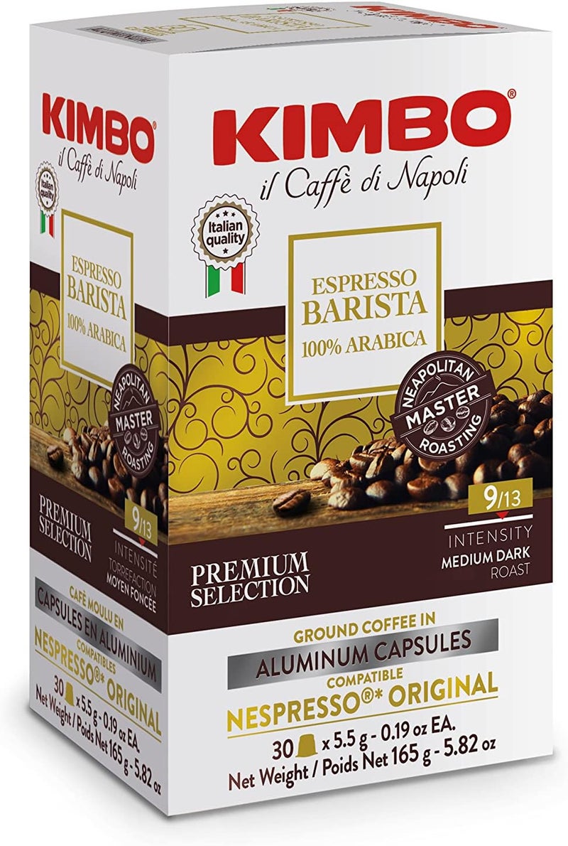 KIMBO كيمبو إسبريسو باريستا 100% أرابيكا كبسولات قهوة - 30 قطعة - Image 1